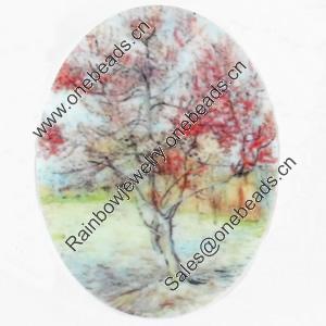 Acrylic Cabochons, No-Hole Jewelry findings, Oval, 30x40mm, Sold by PC  