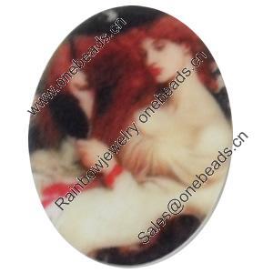 Acrylic Cabochons, No-Hole Jewelry findings, Oval, 20x26mm, Sold by PC  