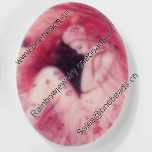 Acrylic Cabochons, No-Hole Jewelry findings, Oval, 18x25mm, Sold by PC  