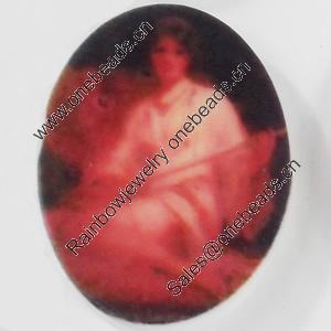 Acrylic Cabochons, No-Hole Jewelry findings, Oval, 30x40mm, Sold by PC  