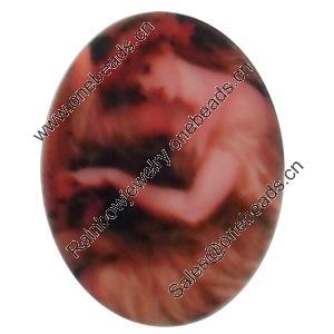 Acrylic Cabochons, No-Hole Jewelry findings, Oval, 25x35mm, Sold by PC  