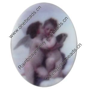 Acrylic Cabochons, No-Hole Jewelry findings, Oval, 20x26mm, Sold by PC  