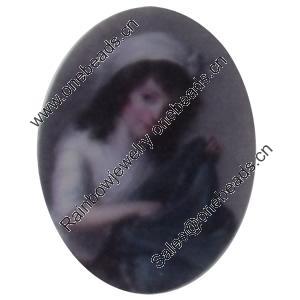 Acrylic Cabochons, No-Hole Jewelry findings, Oval, 30x40mm, Sold by PC  