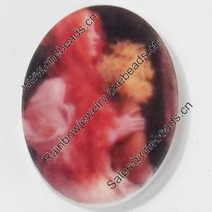 Acrylic Cabochons, No-Hole Jewelry findings, Oval, 20x26mm, Sold by PC  