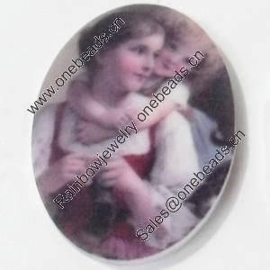 Acrylic Cabochons, No-Hole Jewelry findings, Oval, 25x35mm, Sold by PC  
