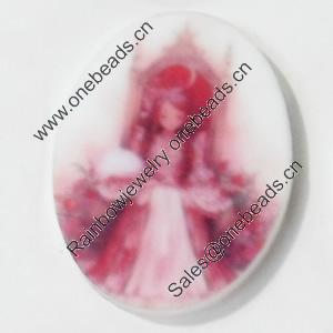 Acrylic Cabochons, No-Hole Jewelry findings, Oval, 30x40mm, Sold by PC  