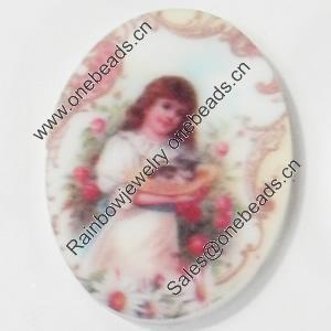 Acrylic Cabochons, No-Hole Jewelry findings, Oval, 30x40mm, Sold by PC  