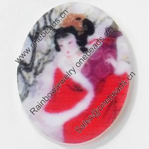 Acrylic Cabochons, No-Hole Jewelry findings, Oval, 20x26mm, Sold by PC  