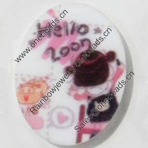 Acrylic Cabochons, No-Hole Jewelry findings, Oval, 20x26mm, Sold by PC  