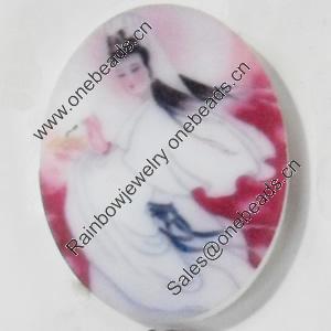 Acrylic Cabochons, No-Hole Jewelry findings, Oval, 30x40mm, Sold by PC  