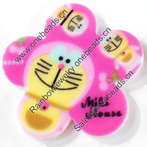 Acrylic Cabochons, No-Hole Jewelry findings, Flower, 35x35mm, Sold by PC  