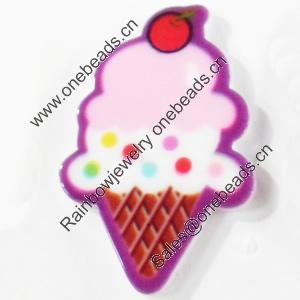 Acrylic Cabochons, No-Hole Jewelry findings, ice-cream, 24x37mm, Sold by PC  