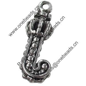 Pendant, Zinc Alloy Jewelry Findings, 7x20mm, Sold by Bag  