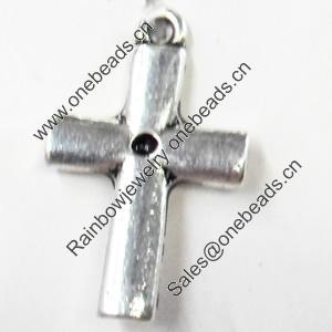 Pendant, Zinc Alloy Jewelry Findings, Cross, 14x23mm, Sold by Bag  