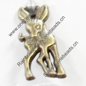 Pendant, Zinc Alloy Jewelry Findings, deer, 8x18mm, Sold by Bag  