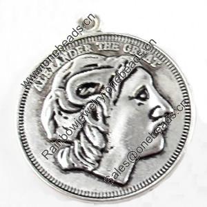 Pendant, Zinc Alloy Jewelry Findings, 23x26mm, Sold by Bag  