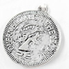 Pendant, Zinc Alloy Jewelry Findings, Round, 20x22mm, Sold by Bag  