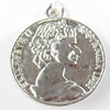 Pendant, Zinc Alloy Jewelry Findings, Round, 20x23mm, Sold by Bag  