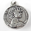Pendant, Zinc Alloy Jewelry Findings, Round, 15x18mm, Sold by Bag  