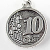 Pendant, Zinc Alloy Jewelry Findings, Round, 19x23mm, Sold by Bag  