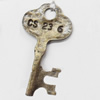 Pendant, Zinc Alloy Jewelry Findings, Key, 22x40mm, Sold by Bag  