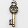 Pendant, Zinc Alloy Jewelry Findings, Key, 8x25mm, Sold by Bag  