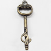 Pendant, Zinc Alloy Jewelry Findings, Key, 10x33mm, Sold by Bag  