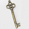 Pendant, Zinc Alloy Jewelry Findings, Key, 15x46mm, Sold by Bag  