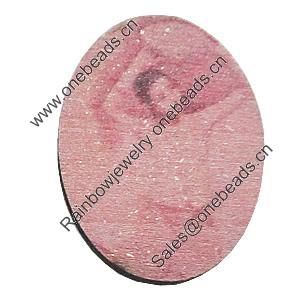 Wood Cabochons, No-Hole Jewelry findings, Flat Oval 30x40mm, Sold by Bag  