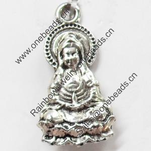 Pendant, Zinc Alloy Jewelry Findings, 12x25mm, Sold by Bag  