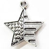 Pendant, Zinc Alloy Jewelry Findings, Star, 20x24mm, Sold by Bag  