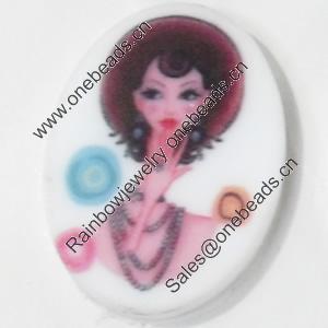 Acrylic Cabochons, No-Hole Jewelry findings, Oval, 30x40mm, Sold by PC  