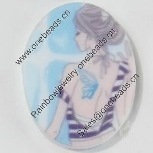 Acrylic Cabochons, No-Hole Jewelry findings, Oval, 25x35mm, Sold by PC  