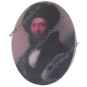 Acrylic Cabochons, No-Hole Jewelry findings, Oval, 25x35mm, Sold by PC  