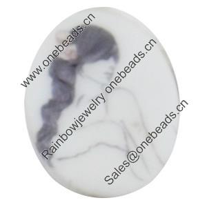 Acrylic Cabochons, No-Hole Jewelry findings, Oval, 20x26mm, Sold by PC  