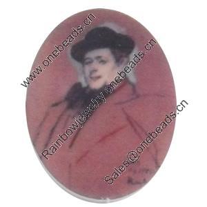 Acrylic Cabochons, No-Hole Jewelry findings, Oval, 20x26mm, Sold by PC  