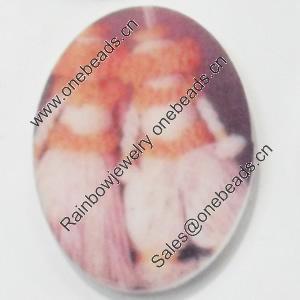 Acrylic Cabochons, No-Hole Jewelry findings, Flat Oval, 25x35mm, Sold by PC  