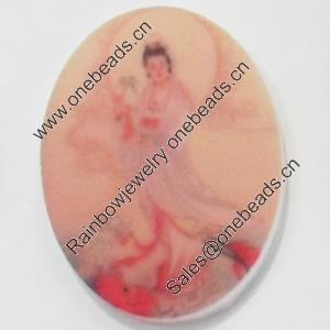 Acrylic Cabochons, No-Hole Jewelry findings, Flat Oval, 25x35mm, Sold by PC  