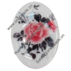 Resin Cabochons, No-Hole Jewelry findings, Oval, 30x40mm, Sold by PC  