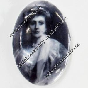 Resin Cabochons, No-Hole Jewelry findings, Oval, 14x18mm, Sold by PC  
