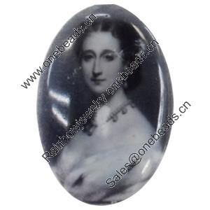 Resin Cabochons, No-Hole Jewelry findings, Oval, 25x35mm, Sold by PC  