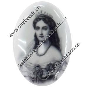 Resin Cabochons, No-Hole Jewelry findings, Oval, 20x26mm, Sold by PC  