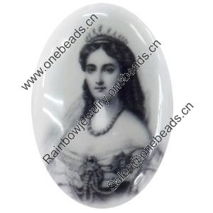 Resin Cabochons, No-Hole Jewelry findings, Oval, 25x35mm, Sold by PC  