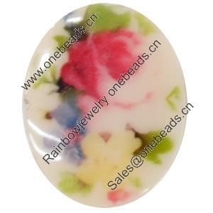 Resin Cabochons, No-Hole Jewelry findings, Oval, 30x40mm, Sold by PC  