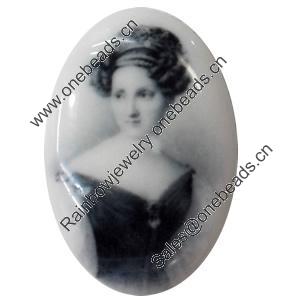 Resin Cabochons, No-Hole Jewelry findings, Oval, 30x40mm, Sold by PC  