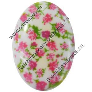 Resin Cabochons, No-Hole Jewelry findings, Oval, 30x40mm, Sold by PC  