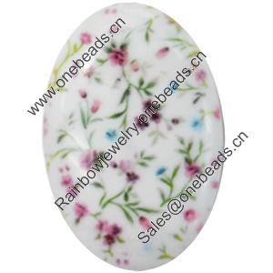 Resin Cabochons, No-Hole Jewelry findings, Oval, 30x40mm, Sold by PC  