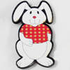 Wood Cabochons, No-Hole Jewelry findings, Rabbit, 25x48mm, Sold by PC  