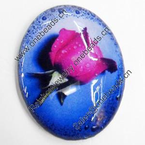 Resin Cabochons, No-Hole Jewelry findings, Oval, 30x40mm, Sold by PC  