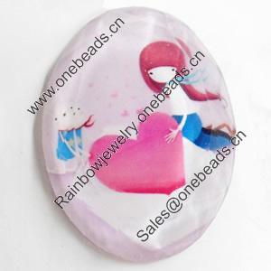 Resin Cabochons, No-Hole Jewelry findings, Faceted Oval, 30x45mm, Sold by PC  